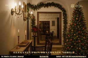 Decoratiuni de Craciun în stil interbelic: Eleganța nobiliară a Eko Group Vila în lumina Crăciunului anilor ’30